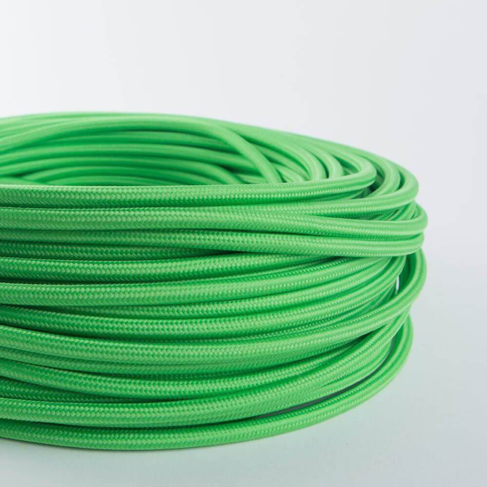 0,75 mm 2-adrige runde Vintage geflochtene hellgrüne Stoffhülle Flex - Shop für LED-Leuchten - Transformatoren - Lampenschirme - Halter | lidsone.com