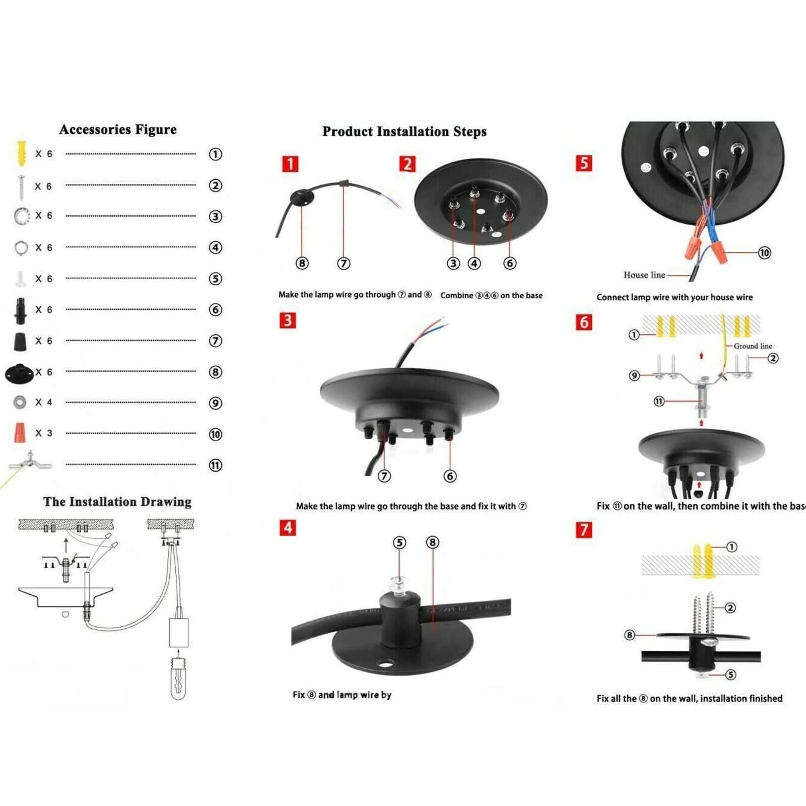 Retro Spinnenlampe 8 Köpfe Deckenpendelleuchte 