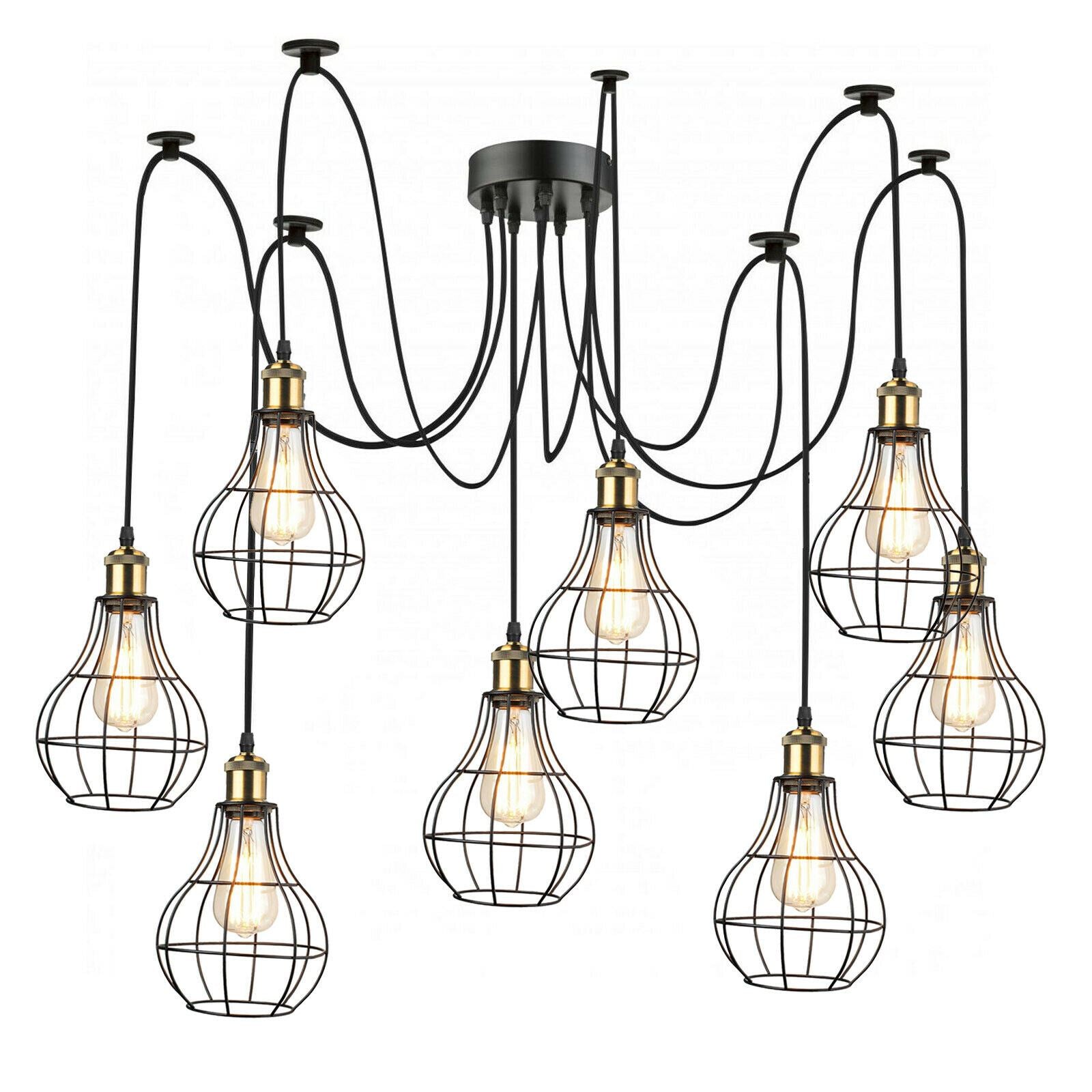 Pendelleuchte 8-flammig Spinnenlampe decke Käfig 