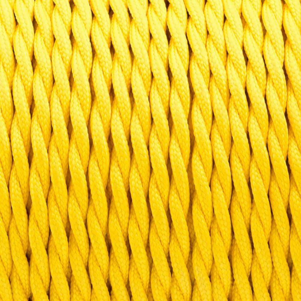 Textilkabel 2-adrig gelb 10m