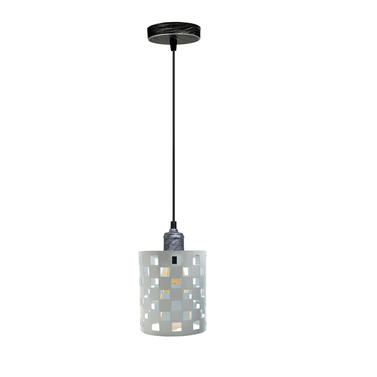 Weiß Trommel pendelleuchte aus  Metallkäfig