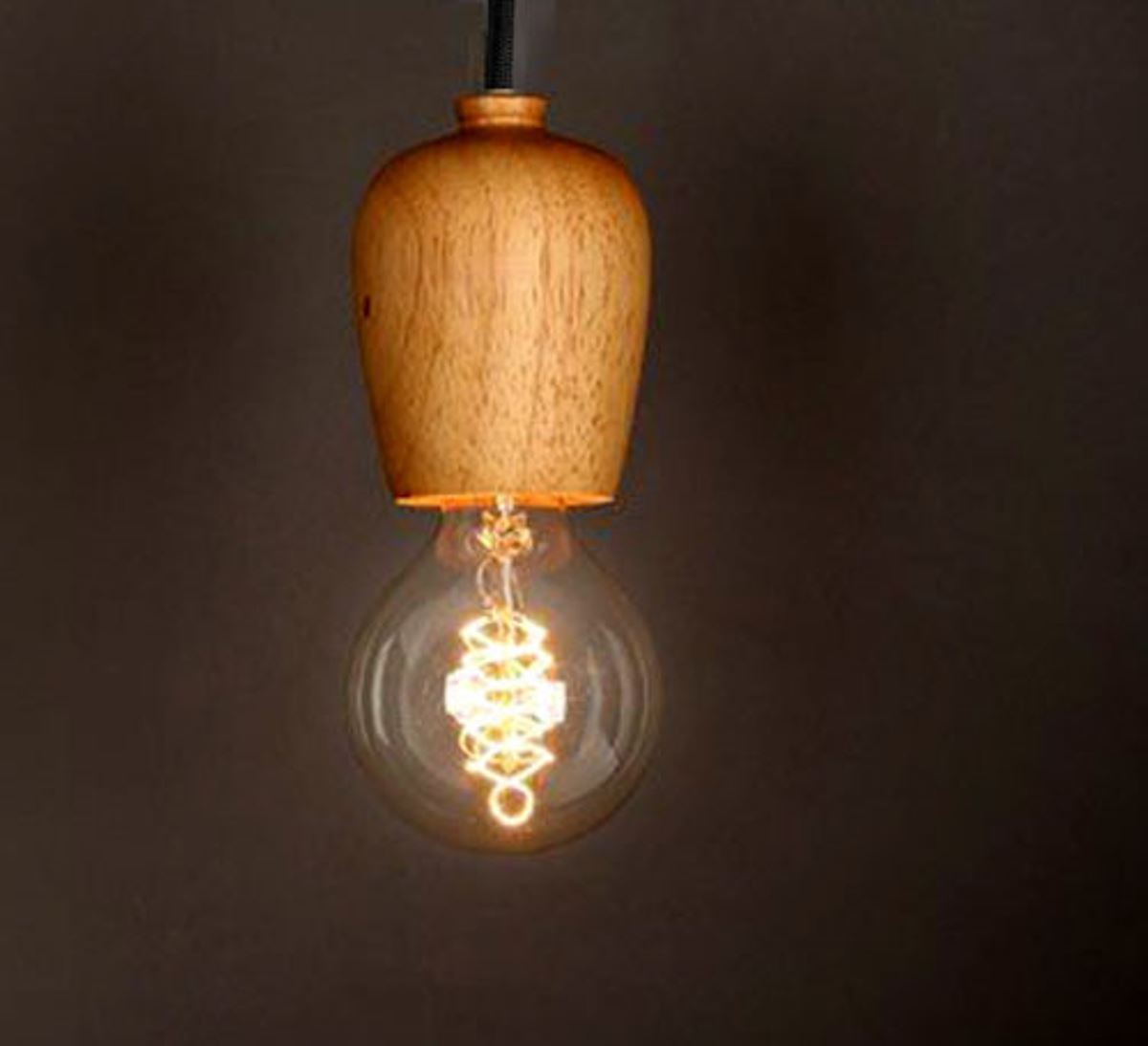 2 Pack Wood  E27 Socket Vintage Industrial Lighting Lamp Bulb Holder - Shop for LED lights - Transformers - Lampshades - Holders | lidsone.com UK