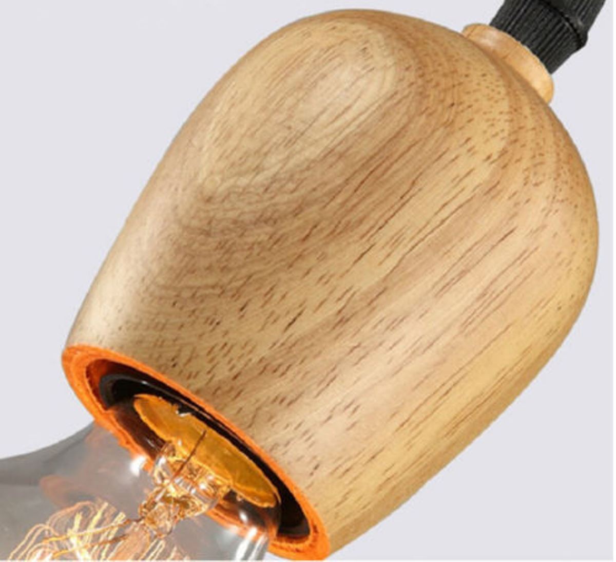 2 Pack Wood  E27 Socket Vintage Industrial Lighting Lamp Bulb Holder - Shop for LED lights - Transformers - Lampshades - Holders | lidsone.com UK