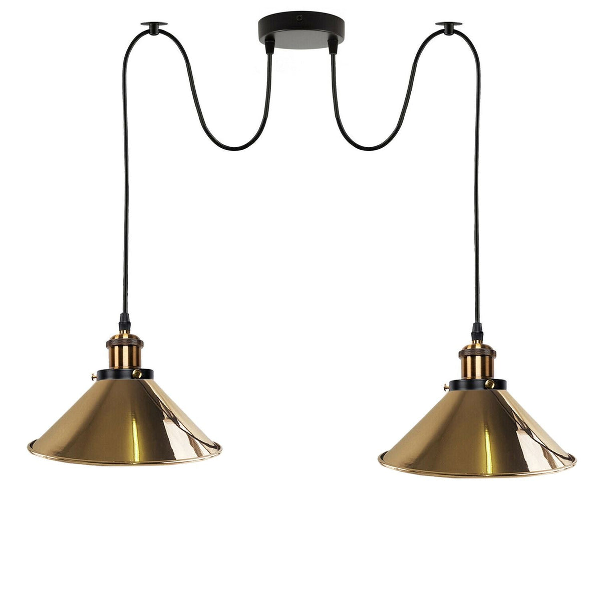 2-Wege-Retro-industrielle Decke Kabel E27 Hängelampe Pendelleuchte