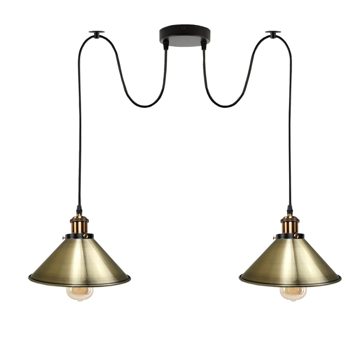 2-Wege-Retro-industrielle Decke Kabel E27 Hängelampe Pendelleuchte