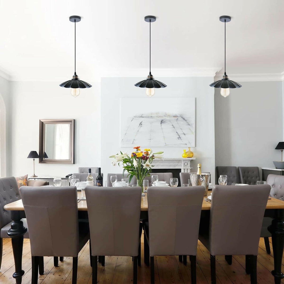 Moderne pendelleuchte schwarz Einzelner Kopf  für wohnzimmerLicht mit 95cm 