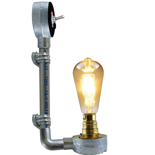 Industrielles modernes Vintage Retro galvanisiertes Rohr Wandleuchte B22 Lampenbefestigung Rohrbeleuchtung lidsone.com