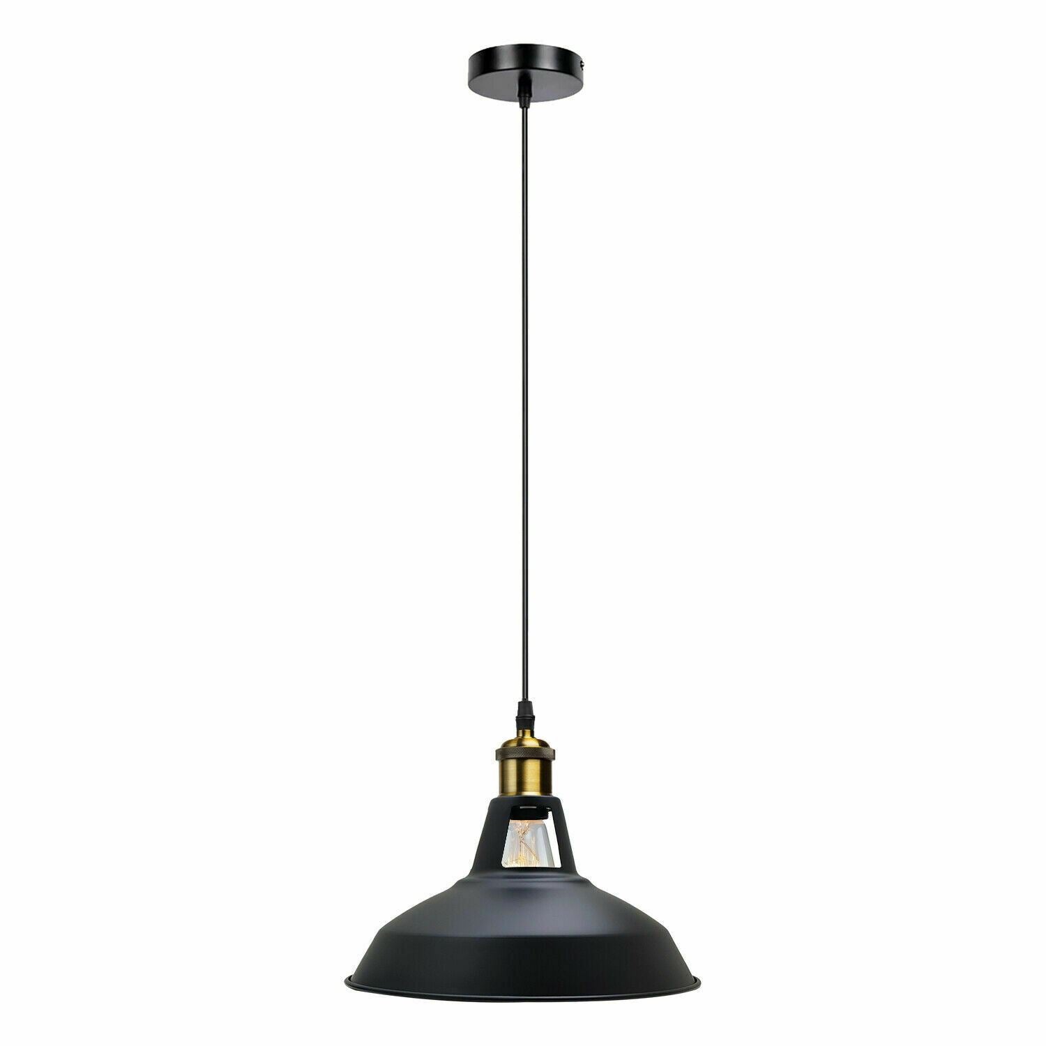 Schwarz vintage hängende Pendelleuchte LampenschirmMetall