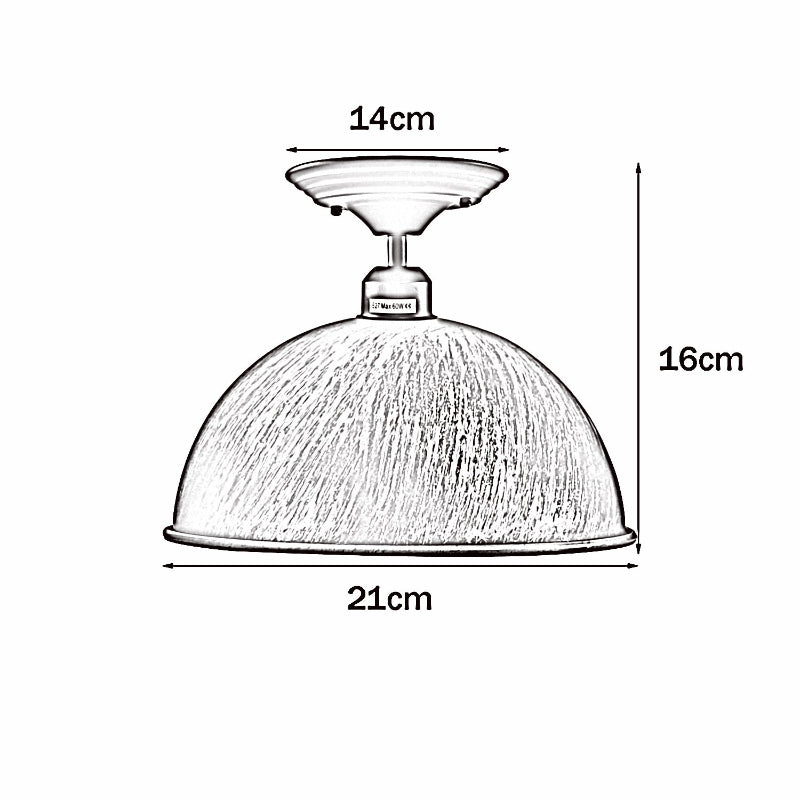 Küchenlicht: Außen schwarz, innen weiß, Dome-Form. 
