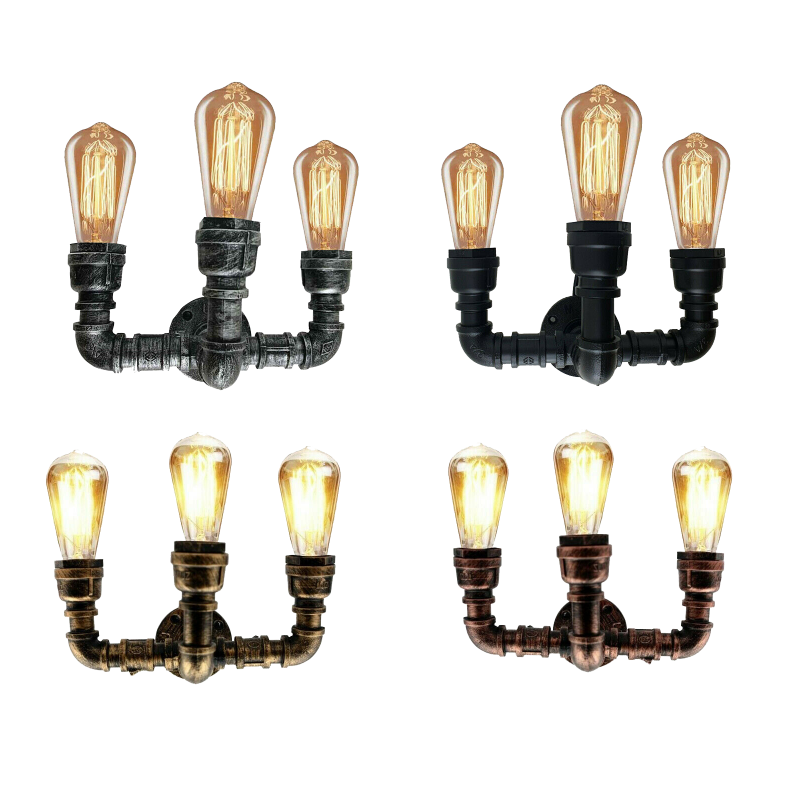  Wandleuchte innen Metall wasserohr Wandlampe