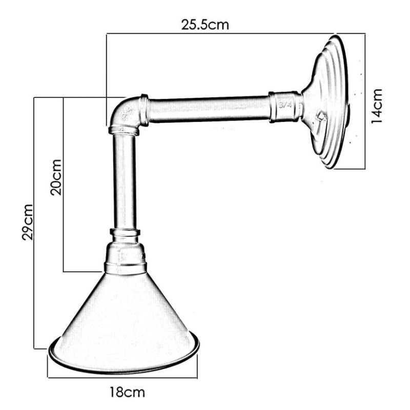Metallrohrlampen in Schwarz, Rot und Kupfer – perfekte Wandakzente