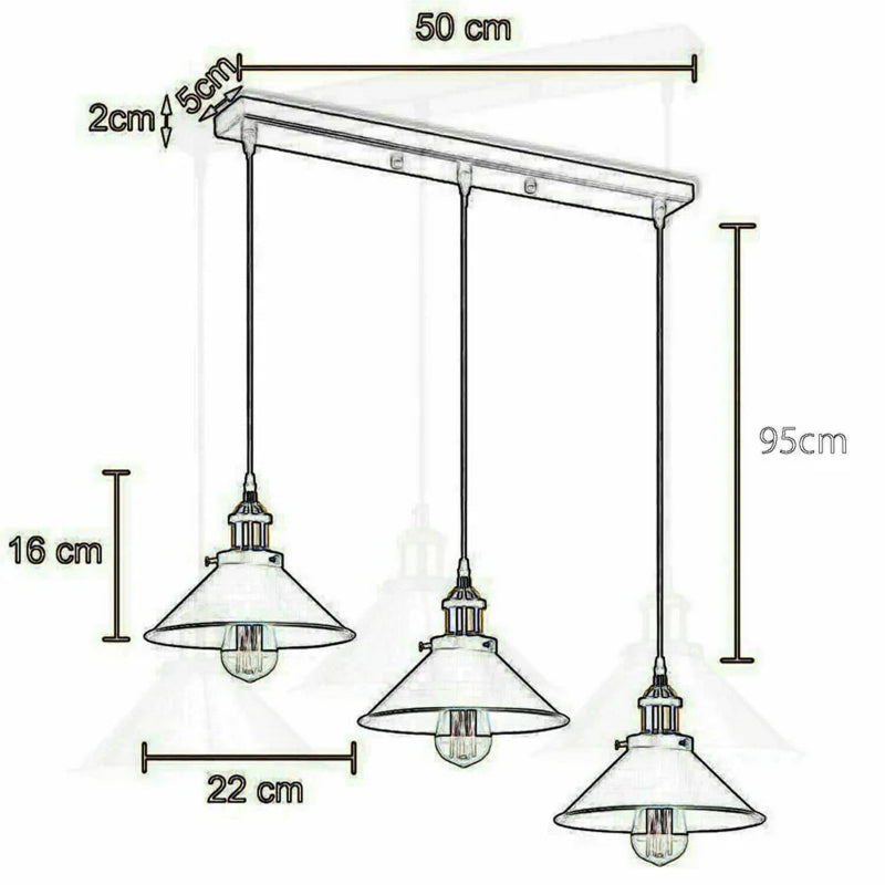 3-flammige Pendelleuchte in Weiß im Loft-Stil – für moderne Raumgestaltung