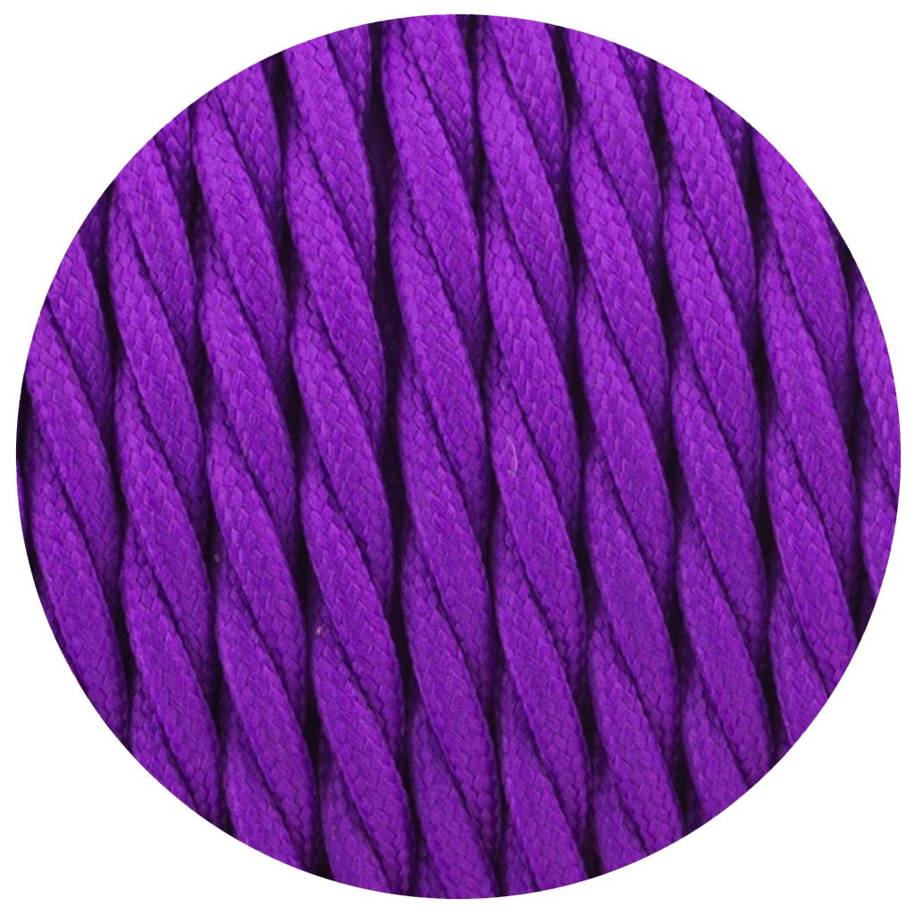 Textilkabel Stoffkabel Lampenkabel 3x0.75mm², Geflochten, Lila