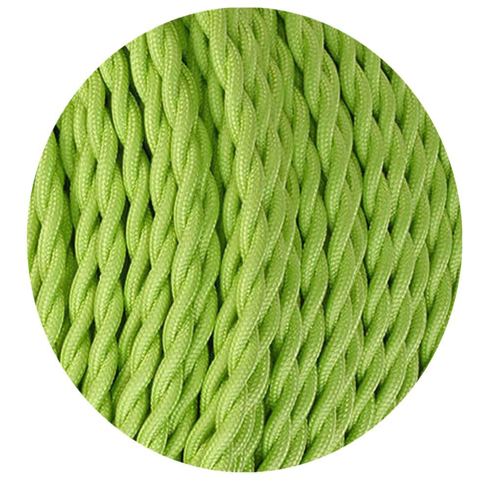 Textilkabel 2 Adrig Lampenkabel 0.75mm², Geflochten, Hellgrün