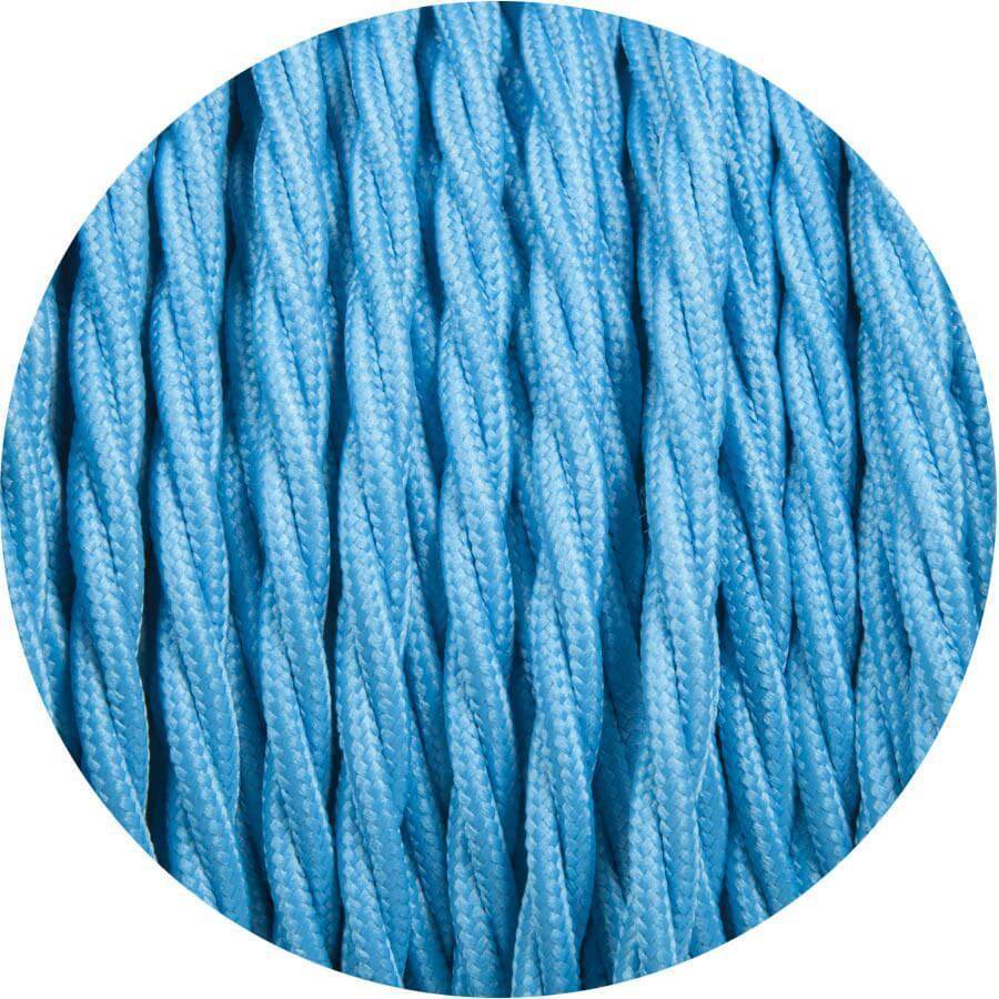 Textilkabel Lampenkabel Stoffkabel 2x0.75mm², Geflochten, Hellblau