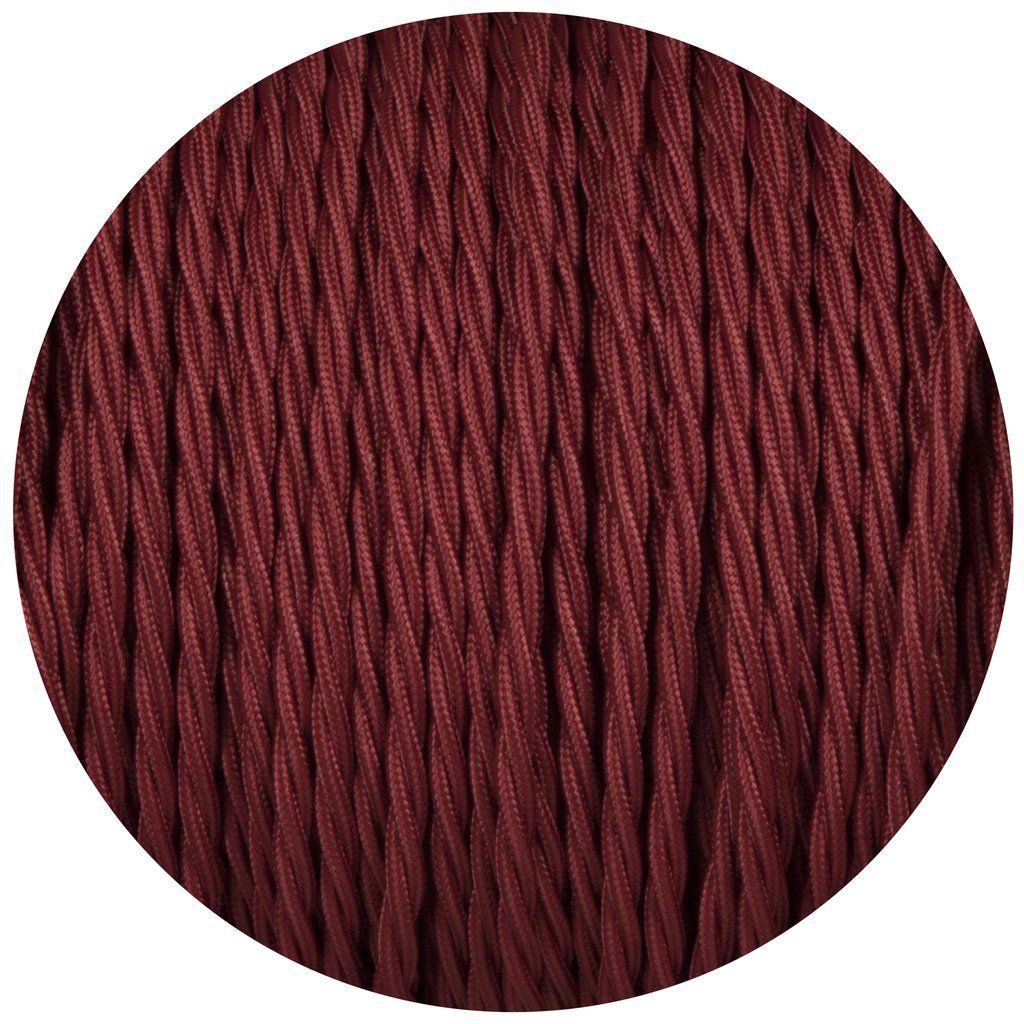 Textilkabel 2 Adrig Lampenkabel 0.75mm², Geflochten, Weinrote