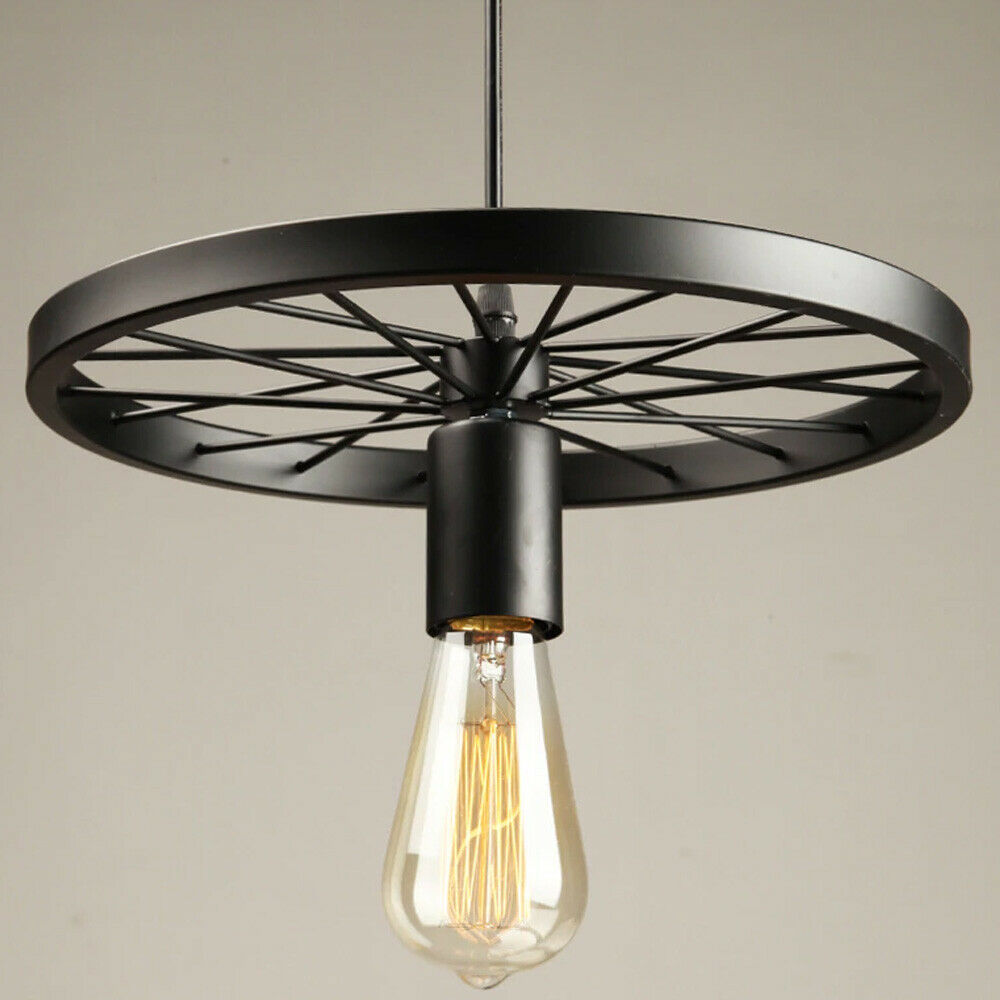 Moderne industrielle Retro Pendelleuchte Deckenleuchte Radleuchte für Schlafzimmer Cafe