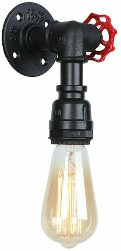Industrielle Vintage Schwarz Modell Stil Steampunk Rustikale Wasserpfeife Wandleuchte Messing Lampe
