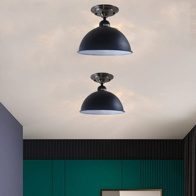 Moderne Kuppel-Deckenlampe für die Küche (schwarz/weiß).