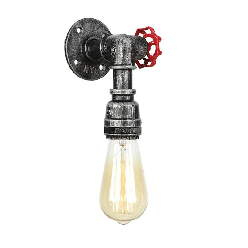 Vintage Wandleuchte innen in gebürstetem Silber