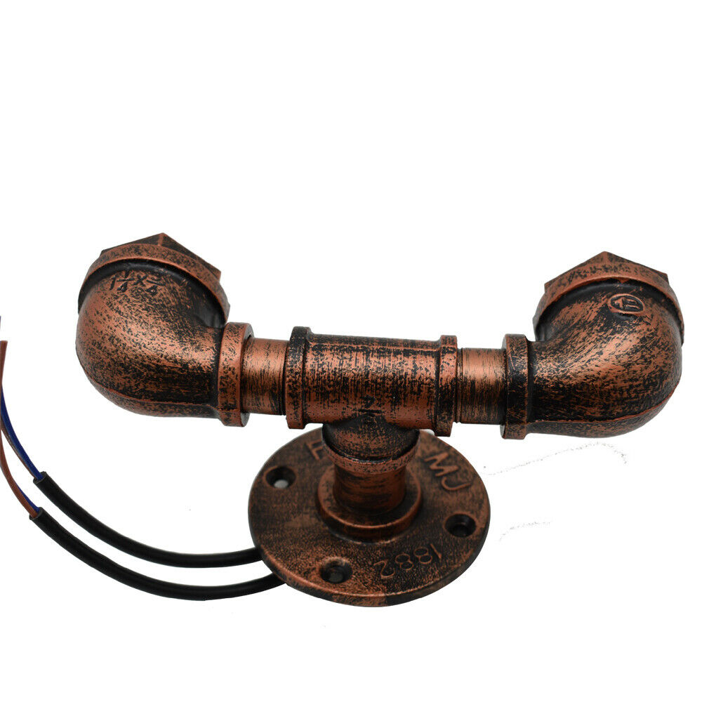 Vintage Industrial Sconce Loft Rustic Water Pipe Wall Light Porch Lamp Steampunk - lidsone.com